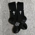 Sports Casual Socks Cross Printed Non Slip Football Socks Professional Outdoor Game Training Socks Breathable Comfortable Socks